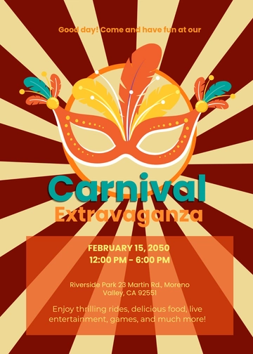 Free Carnival Decorations Invitation Background Template to Edit Online