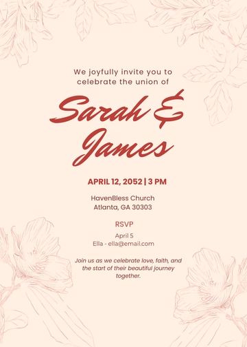 Free Church Wedding Invitation Template to Edit Online