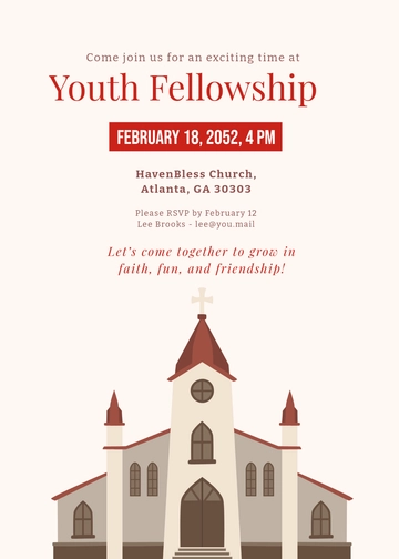 Free Church Invitation Card Template to Edit Online