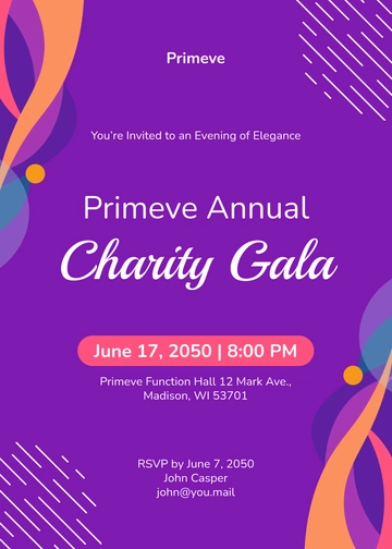 Free Colorful Formal Gala Invitation Template to Edit Online