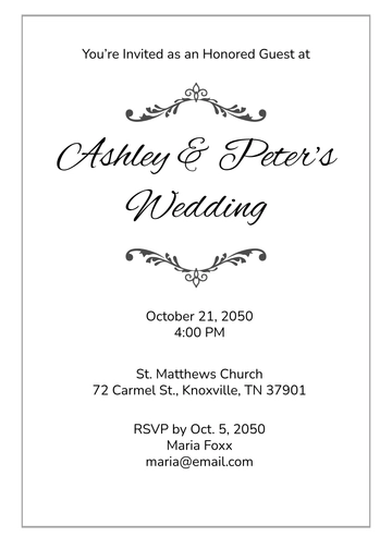 Free Monogram Formal Invitation Template to Edit Online