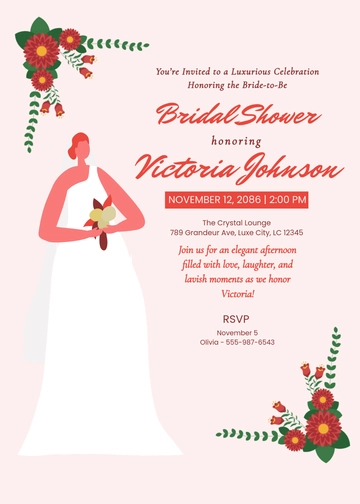 Free Sample Bridal Shower Invitation Template to Edit Online