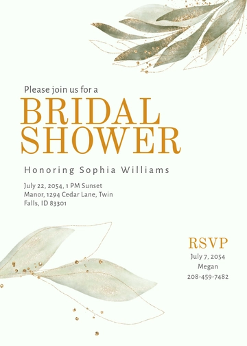 Free Minimalist Bridal Shower Invitation Template to Edit Online