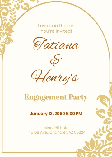 Free Formal Engagement Invitation Template to Edit Online