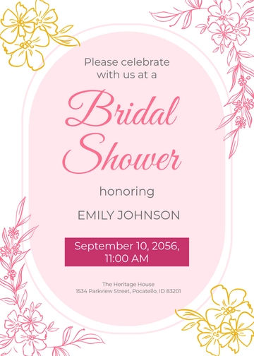 Free High Resolution Bridal Shower Invitation Template to Edit Online