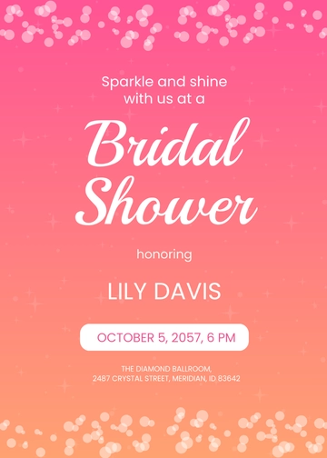 Free Glitter Bridal Shower Invitation Template to Edit Online