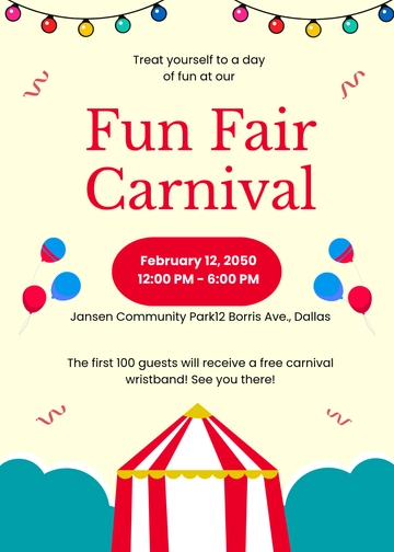 Free Fun Fair Carnival Invitation Template to Edit Online