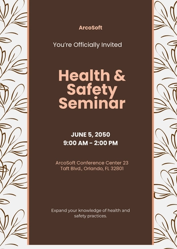 Free Aesthetic Seminar Invitation Card Template to Edit Online