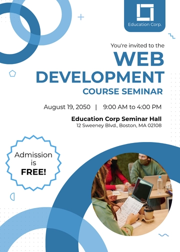 Free Course Seminar Invitation Template to Edit Online