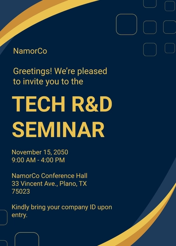 Free Seminar Invitation Design Template to Edit Online