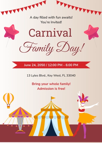 Free Gradient Carnival Invitation Template to Edit Online