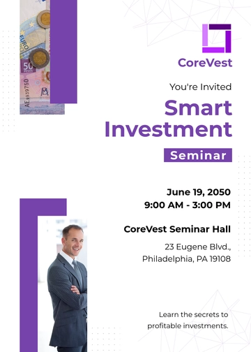 Free Creative Investment Seminar Invitation Template to Edit Online