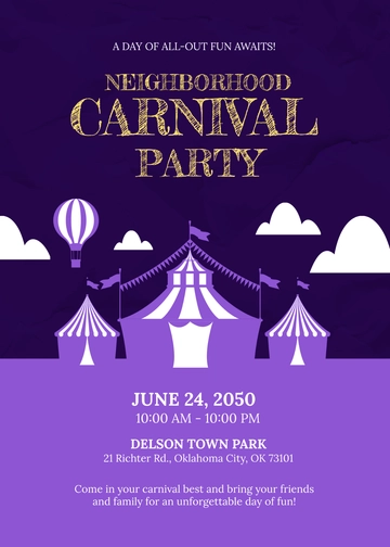 Free Hand-Drawn Carnival Invitation Template to Edit Online