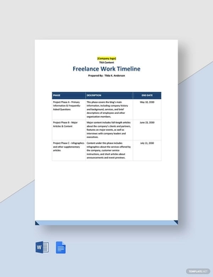 Freelance Work Timeline Template