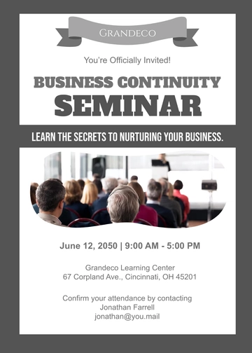 Free Minimalist Seminar Invitation Template to Edit Online