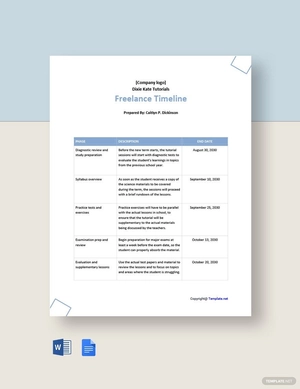 Simple Freelance Timeline Template