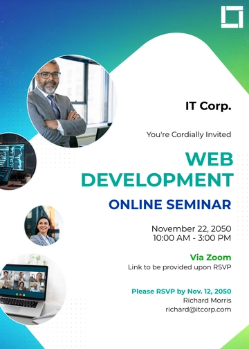 Free Online Seminar Invitation Background Template to Edit Online