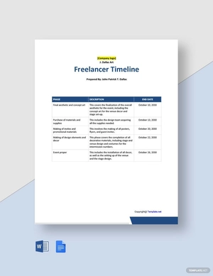 Blank Freelancer Timeline Template