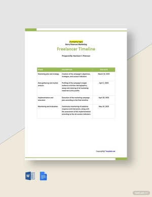 Sample Freelancer Timeline Template