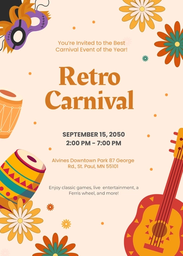 Free Retro Carnival Invitation Template to Edit Online