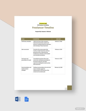 Freelancer Timeline Template