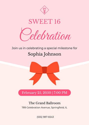 Free Unique Sweet 16 Invitation Template to Edit Online