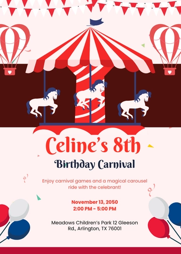 Free Carnival Carousel Invitation Template to Edit Online