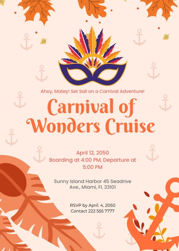 Free Carnival-Themed Cruise Invitation Template to Edit Online