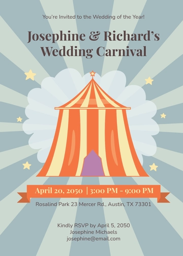 Free Aesthetic Wedding Carnival Invitation Template to Edit Online