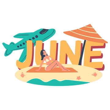 Free Vacation June Clipart to Edit Online