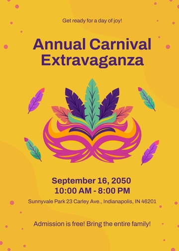 Free Carnival-Themed Annual Event Invitation Template to Edit Online