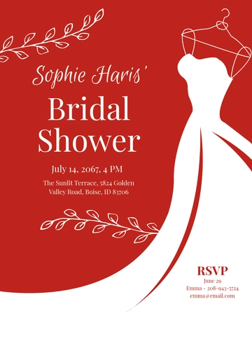 Free Bridal Shower Invitation with RSVP Template to Edit Online