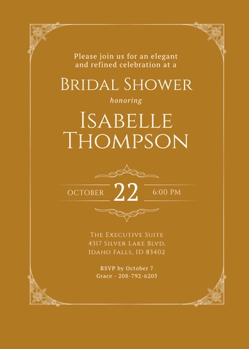 Free Professional Bridal Shower Invitation Template to Edit Online