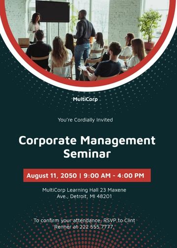 Free Digital Seminar Invitation Template to Edit Online