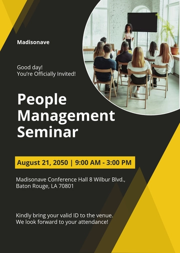Free Modern Seminar Invitation Template to Edit Online