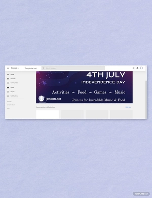 4th of July Google Plus Cover Template