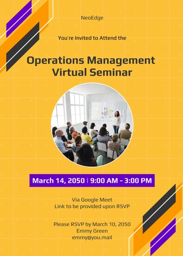 Free Virtual Seminar Invitation Template to Edit Online