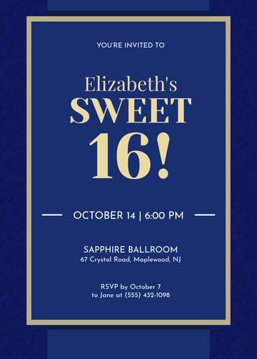 Free Professional DIY Sweet 16 Invitation Template to Edit Online