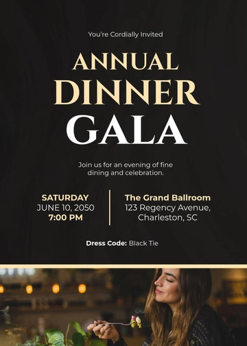 Free Formal Dinner Food Invitation Template to Edit Online