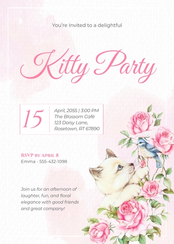 Free Kitty Party Floral Invitation Template to Edit Online