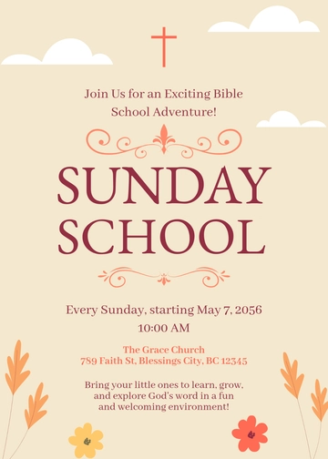 Free Bible School Invitation Template to Edit Online