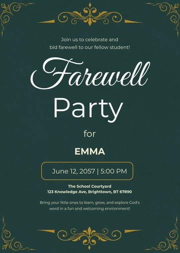 Free Farewell Party School Invitation Template to Edit Online
