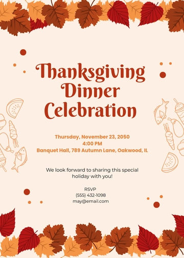 Free Thanksgiving Feast Food Invitation Template to Edit Online