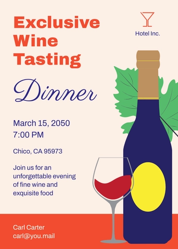 Free Wine and??Food Invitation Template to Edit Online