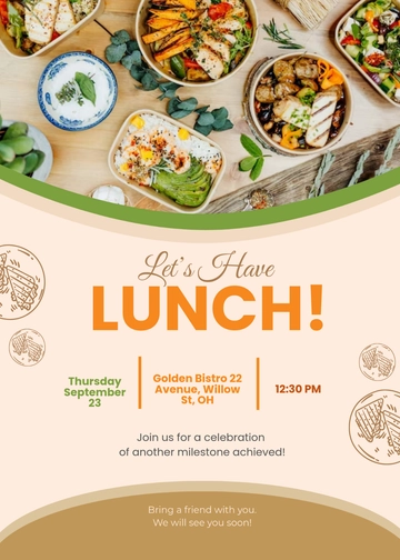 Free Luncheon Food Invitation Template to Edit Online