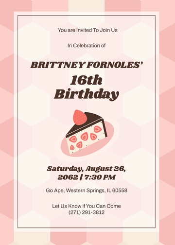 Free Polygon Sweet 16 Invitation Design Template to Edit Online