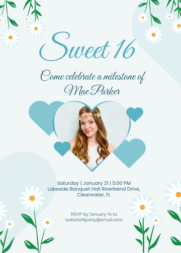 Free Lilac Sweet 16 Invitation Template to Edit Online