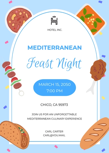 Free Colorful Food Cuisine Invitation Template to Edit Online