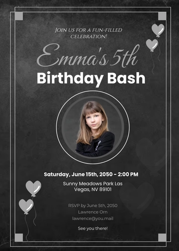 Free Customizable Birthday Bash Chalkboard Invitation Template to Edit Online