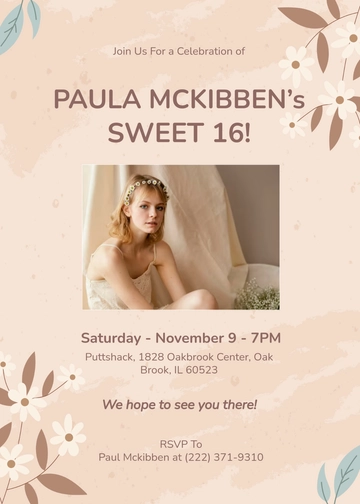 Free Dusty Sweet 16 Invitation Template to Edit Online